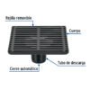 46689 - Resumidero cuadrado 6"x 6", acero inoxidable, negro, Aqua