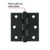 46707 - Bisagra cuadrada 2 1/2", negro mate, cabeza plana, HERMEX