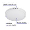 46717 - Luminario LED tipo plafón 24 W, redondo, luz de día, blanco