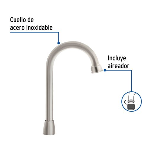 46724 - Cuello tipo bar para mezcladora de lavabo, satín, Aqua
