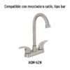46724 - Cuello tipo bar para mezcladora de lavabo, satín, Aqua