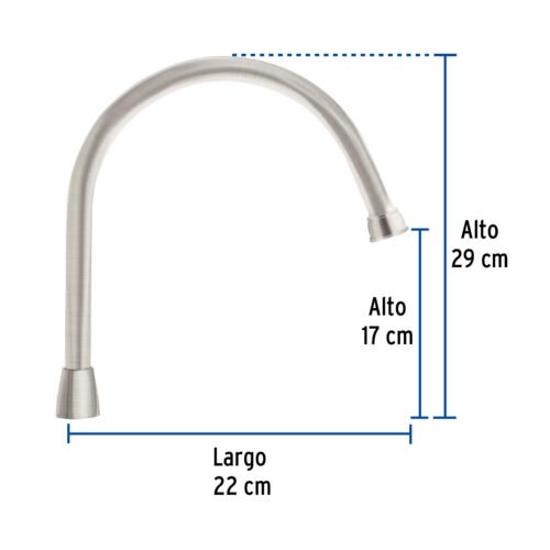 46726 - Cuello largo para mezcladora de fregadero, satín, Aqua