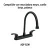 46727 - Cuello largo para mezcladora de fregadero, negro mate, Aqua