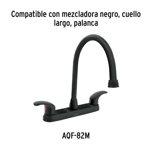 46727 - Cuello largo para mezcladora de fregadero, negro mate, Aqua