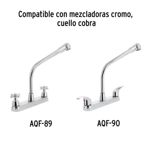 467283 46728 - Cuello tipo cobra para mezcladora de fregadero, cromo, Aqua