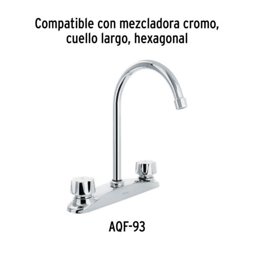 46729 - Cuello curvo para mezcladora de fregadero, cromo, Aqua