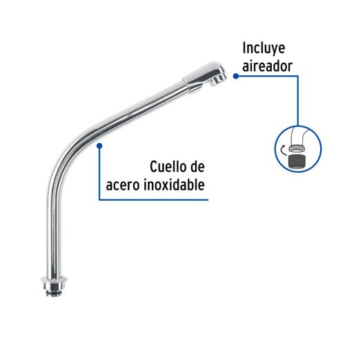 46730 - Cuello tipo cobra p/mezcladora de fregadero de manerales hex