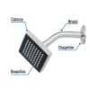 467324 46732 - Regadera cuadrada ABS 4" acabado cromo con brazo, Foset