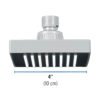 467333 46733 - Regadera cuadrada ABS 4" acabado cromo sin brazo, Foset