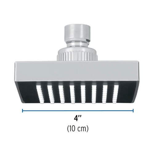 467333 46733 - Regadera cuadrada ABS 4" acabado cromo sin brazo, Foset