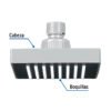 467334 46733 - Regadera cuadrada ABS 4" acabado cromo sin brazo, Foset