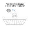 467341 46734 - Regadera cuadrada ABS 6" acabado cromo con brazo, Foset