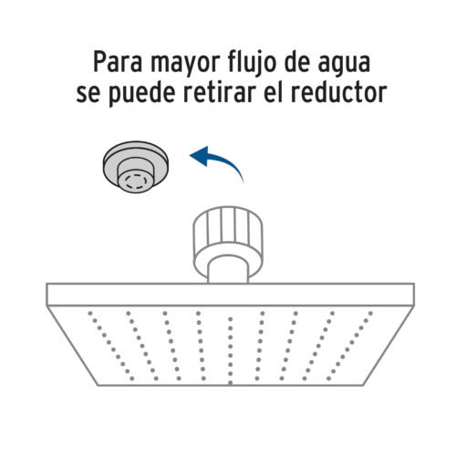 467351 46735 - Regadera cuadrada ABS 6" acabado cromo sin brazo, Foset