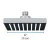 467353 46735 - Regadera cuadrada ABS 6" acabado cromo sin brazo, Foset