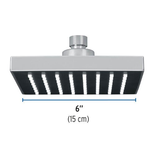 467353 46735 - Regadera cuadrada ABS 6" acabado cromo sin brazo, Foset