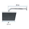 46736 - Regadera cuadrada ABS 8" acabado cromo con brazo, Foset