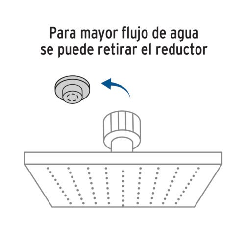 46738 - Regadera cuadrada ABS 4" acabado satín con brazo, Foset