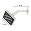 46738 - Regadera cuadrada ABS 4" acabado satín con brazo, Foset