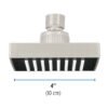 467393 46739 - Regadera cuadrada ABS 4" acabado satín sin brazo, Foset