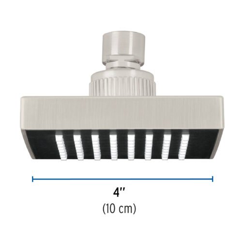 467393 46739 - Regadera cuadrada ABS 4" acabado satín sin brazo, Foset