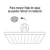 46741 - Regadera cuadrada ABS 6" acabado satín sin brazo, Foset