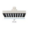 46741 - Regadera cuadrada ABS 6" acabado satín sin brazo, Foset