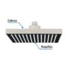46743 - Regadera cuadrada ABS 8" acabado satín sin brazo, Foset