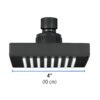 46745 - Regadera cuadrada ABS 4" acabado negro mate sin brazo, Foset