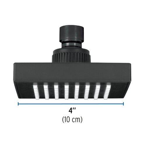 46745 - Regadera cuadrada ABS 4" acabado negro mate sin brazo, Foset
