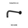 46747 - Regadera cuadrada ABS 6" acabado negro mate sin brazo, Foset