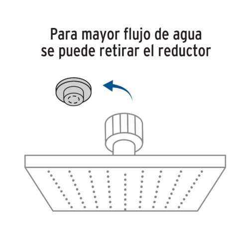 46748 - Regadera cuadrada ABS 8" acabado negro mate con brazo, Foset