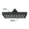 46749 - Regadera cuadrada ABS 8" acabado negro mate sin brazo, Foset