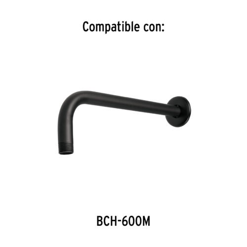 46749 - Regadera cuadrada ABS 8" acabado negro mate sin brazo, Foset