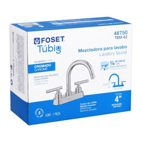 46750 - Mezcladora p/lavabo, bar, manerales palanca, cromo, Tubig