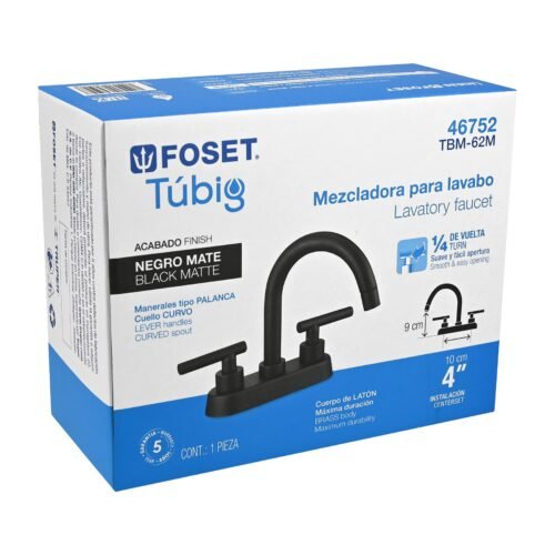 467524 46752 - Mezcladora p/lavabo,bar,manerales palanca,negro mate,Tubig