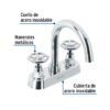 46753 - Mezcladora p/lavabo, bar, manerales redondos, cromo, Tubig