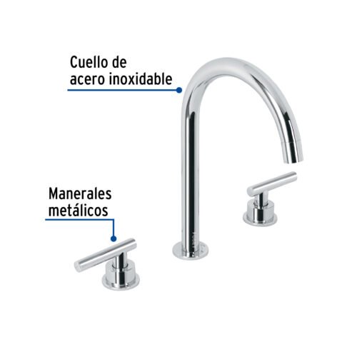 46756 - Mezcladora p/lavabo,taladros separados,palanca,cromo,Tubig