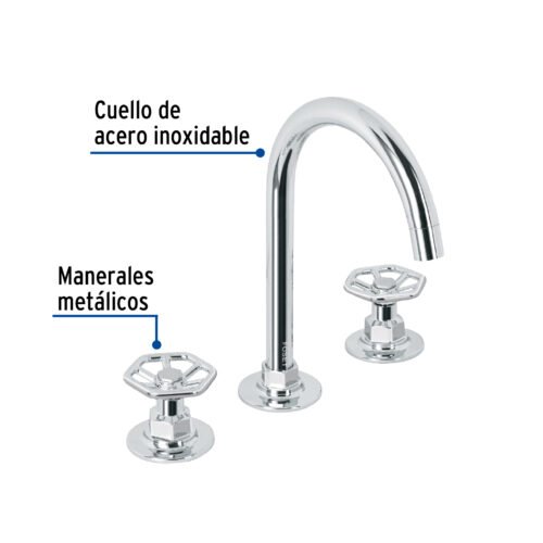 46759 - Mezcladora p/lavabo,taladros separados,redondos,cromo,Tubig