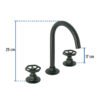 46761 - Mezcladora p/lavabo,taladros separados,redondos,negro,Tubig