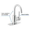 46762 - Monomando corto para lavabo, cromo, Foset Tubig
