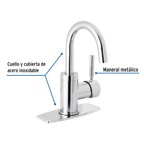 46762 - Monomando corto para lavabo, cromo, Foset Tubig