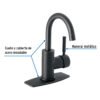 467641 46764 - Monomando corto para lavabo, negro mate, Foset Tubig