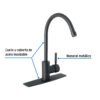 467671 46767 - Monomando para fregadero, cuello alto, negro mate, Tubig