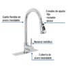 467681 46768 - Monomando para fregadero, cuello extraible, cromo, Tubig