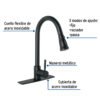 467701 46770 - Monomando para fregadero,cuello extraible,negro mate,Tubig