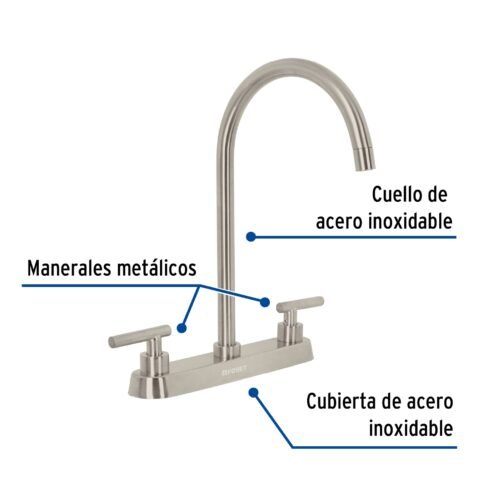 46772 - Mezcladora para fregadero, manerales palanca, satín, Tubig