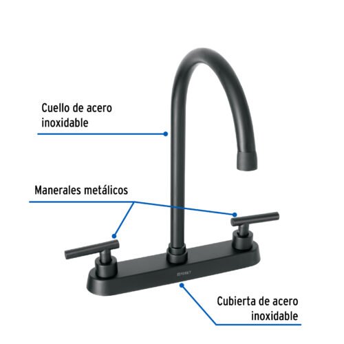 467731 46773 - Mezcladora para fregadero,manerales palanca,negro mate,Tubig