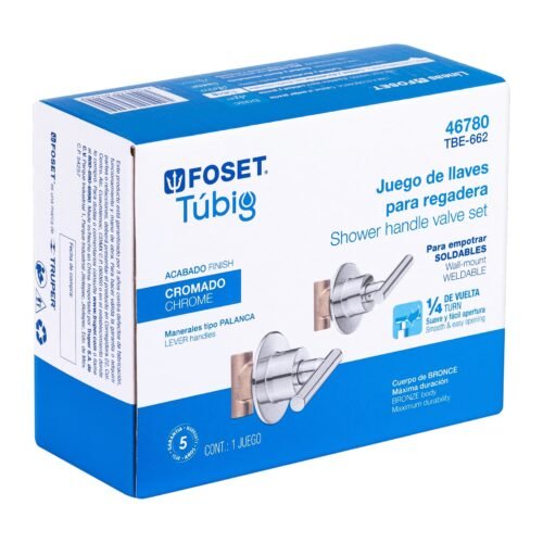 467802 46780 - Juego llaves empotrar soldables, palanca cromo, Túbig