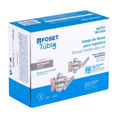 46781 - Juego llaves empotrar soldables, palanca satín, Túbig