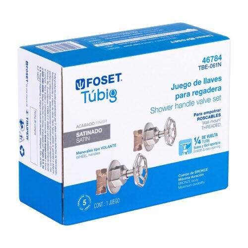46784 - Juego llaves empotrar roscables, volante satín, Túbig